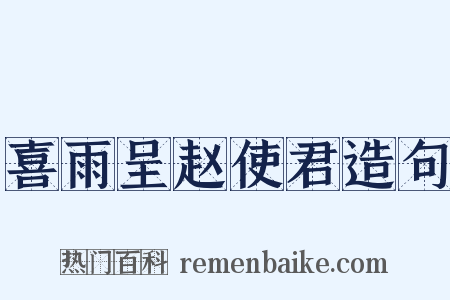 喜雨呈赵使君造句是什么意思的图片